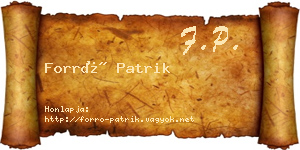 Forró Patrik névjegykártya