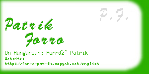 patrik forro business card